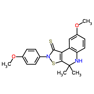 5474-41-9  8-methoxy-2-(4-methoxyphenyl)-4,4-dimethyl-4,5-dihydro[1,2]thiazolo[5,4-c]quinoline-1(2H)-thione
