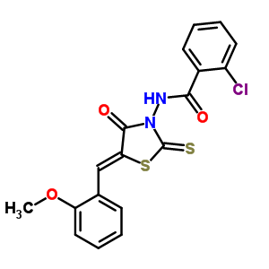 5534-93-0  2-chloro-N-[(5Z)-5-(2-methoxybenzylidene)-4-oxo-2-thioxo-1,3-thiazolidin-3-yl]benzamide