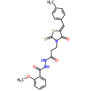 5551-71-3  2-methoxy-N'-{3-[(5Z)-5-(4-methylbenzylidene)-4-oxo-2-thioxo-1,3-thiazolidin-3-yl]propanoyl}benzohydrazide