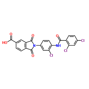 5836-69-1  2-{3-chloro-4-[(2,4-dichlorobenzoyl)amino]phenyl}-1,3-dioxo-2,3-dihydro-1H-isoindole-5-carboxylic acid