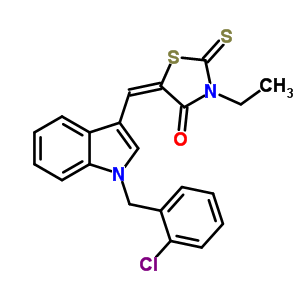 5838-97-1  (5E)-5-{[1-(2-chlorobenzyl)-1H-indol-3-yl]methylidene}-3-ethyl-2-thioxo-1,3-thiazolidin-4-one