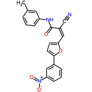 5903-77-5  (2Z)-2-cyano-N-(3-methylphenyl)-3-[5-(3-nitrophenyl)furan-2-yl]prop-2-enamide