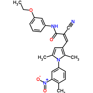5906-34-3  (2Z)-2-cyano-3-[2,5-dimethyl-1-(4-methyl-3-nitrophenyl)-1H-pyrrol-3-yl]-N-(3-ethoxyphenyl)prop-2-enamide