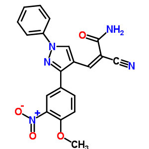 5921-36-8  (2Z)-2-cyano-3-[3-(4-methoxy-3-nitrophenyl)-1-phenyl-1H-pyrazol-4-yl]prop-2-enamide