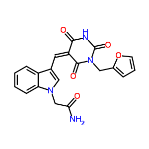 6368-76-9  2-(3-{(Z)-[1-(furan-2-ylmethyl)-2,4,6-trioxotetrahydropyrimidin-5(2H)-ylidene]methyl}-1H-indol-1-yl)acetamide