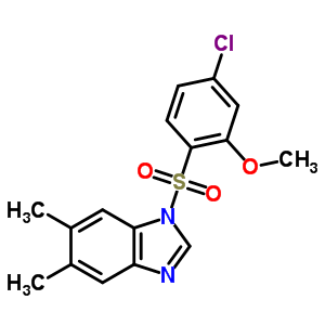 6483-92-7  1-[(4-chloro-2-methoxyphenyl)sulfonyl]-5,6-dimethyl-1H-benzimidazole