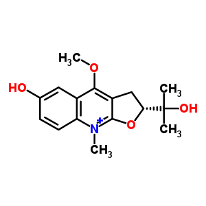 6883-22-3  (2R)-6-hydroxy-2-(2-hydroxypropan-2-yl)-4-methoxy-9-methyl-2,3-dihydrofuro[2,3-b]quinolin-9-ium