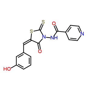 72732-38-8  N-[(5E)-5-(3-hydroxybenzylidene)-4-oxo-2-thioxo-1,3-thiazolidin-3-yl]pyridine-4-carboxamide