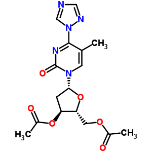 80991-41-9  1-(3,5-di-O-acetyl-2-deoxy-beta-D-erythro-pentofuranosyl)-5-methyl-4-(1H-1,2,4-triazol-1-yl)pyrimidin-2(1H)-one