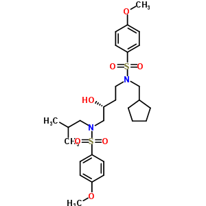 172738-46-4  N-(cyclopentylmethyl)-N-[(3R)-3-hydroxy-4-{[(4-methoxyphenyl)sulfonyl](2-methylpropyl)amino}butyl]-4-methoxybenzenesulfonamide
