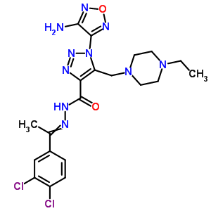 5148-01-6  1-(4-amino-1,2,5-oxadiazol-3-yl)-N'-[1-(3,4-dichlorophenyl)ethylidene]-5-[(4-ethylpiperazin-1-yl)methyl]-1H-1,2,3-triazole-4-carbohydrazide