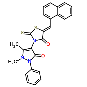 5565-08-2  (5Z)-3-(1,5-dimethyl-3-oxo-2-phenyl-2,3-dihydro-1H-pyrazol-4-yl)-5-(naphthalen-1-ylmethylidene)-2-thioxo-1,3-thiazolidin-4-one