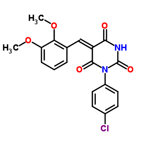 5810-04-8  (5Z)-1-(4-chlorophenyl)-5-(2,3-dimethoxybenzylidene)pyrimidine-2,4,6(1H,3H,5H)-trione
