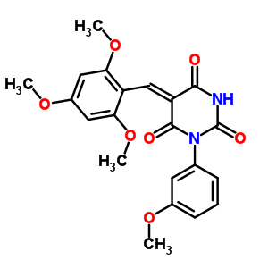 5810-22-0  (5Z)-1-(3-methoxyphenyl)-5-(2,4,6-trimethoxybenzylidene)pyrimidine-2,4,6(1H,3H,5H)-trione