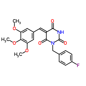 5810-33-3  (5Z)-1-(4-fluorobenzyl)-5-(3,4,5-trimethoxybenzylidene)pyrimidine-2,4,6(1H,3H,5H)-trione