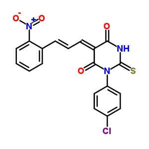 5810-58-2  (5Z)-1-(4-chlorophenyl)-5-[(2E)-3-(2-nitrophenyl)prop-2-en-1-ylidene]-2-thioxodihydropyrimidine-4,6(1H,5H)-dione