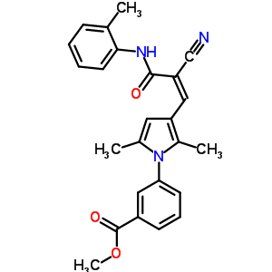 5910-73-6  methyl 3-(3-{(1Z)-2-cyano-3-[(2-methylphenyl)amino]-3-oxoprop-1-en-1-yl}-2,5-dimethyl-1H-pyrrol-1-yl)benzoate