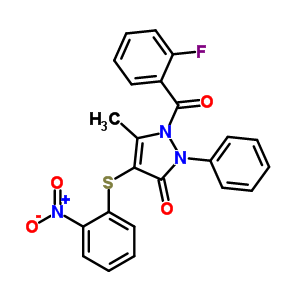 6533-97-7  1-(2-fluorobenzoyl)-5-methyl-4-[(2-nitrophenyl)sulfanyl]-2-phenyl-1,2-dihydro-3H-pyrazol-3-one