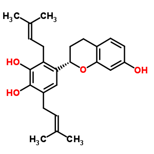 99624-28-9  4-[(2S)-7-hydroxy-3,4-dihydro-2H-chromen-2-yl]-3,6-bis(3-methylbut-2-en-1-yl)benzene-1,2-diol