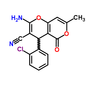 220986-34-5  2-amino-4-(2-chlorophenyl)-7-methyl-5-oxo-4H,5H-pyrano[4,3-b]pyran-3-carbonitrile