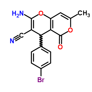 220986-36-7  2-amino-4-(4-bromophenyl)-7-methyl-5-oxo-4H,5H-pyrano[4,3-b]pyran-3-carbonitrile