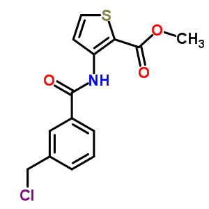 306935-11-5  methyl 3-({[3-(chloromethyl)phenyl]carbonyl}amino)thiophene-2-carboxylate