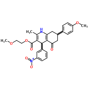 4311-63-1  2-methoxyethyl 7-(4-methoxyphenyl)-2-methyl-4-(3-nitrophenyl)-5-oxo-1,4,5,6,7,8-hexahydroquinoline-3-carboxylate