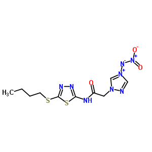 5613-01-4  [1-(2-{[5-(butylsulfanyl)-1,3,4-thiadiazol-2-yl]amino}-2-oxoethyl)-1H-1,2,4-triazol-4-ium-4-yl](nitro)azanide