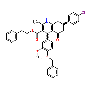 5706-14-9  2-phenylethyl 4-[4-(benzyloxy)-3-methoxyphenyl]-7-(4-chlorophenyl)-2-methyl-5-oxo-1,4,5,6,7,8-hexahydroquinoline-3-carboxylate
