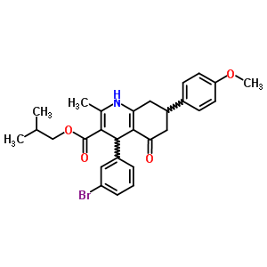 5707-36-8  2-methylpropyl 4-(3-bromophenyl)-7-(4-methoxyphenyl)-2-methyl-5-oxo-1,4,5,6,7,8-hexahydroquinoline-3-carboxylate