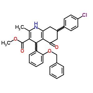 5711-97-7  methyl 4-[2-(benzyloxy)phenyl]-7-(4-chlorophenyl)-2-methyl-5-oxo-1,4,5,6,7,8-hexahydroquinoline-3-carboxylate