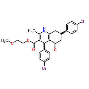 5712-98-1  2-methoxyethyl 4-(4-bromophenyl)-7-(4-chlorophenyl)-2-methyl-5-oxo-1,4,5,6,7,8-hexahydroquinoline-3-carboxylate