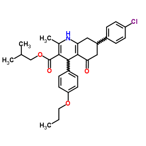 5717-90-8  2-methylpropyl 7-(4-chlorophenyl)-2-methyl-5-oxo-4-(4-propoxyphenyl)-1,4,5,6,7,8-hexahydroquinoline-3-carboxylate