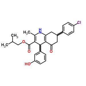 5723-69-3  2-methylpropyl 7-(4-chlorophenyl)-4-(3-hydroxyphenyl)-2-methyl-5-oxo-1,4,5,6,7,8-hexahydroquinoline-3-carboxylate