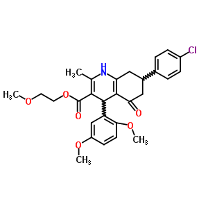 5727-46-8  2-methoxyethyl 7-(4-chlorophenyl)-4-(2,5-dimethoxyphenyl)-2-methyl-5-oxo-1,4,5,6,7,8-hexahydroquinoline-3-carboxylate