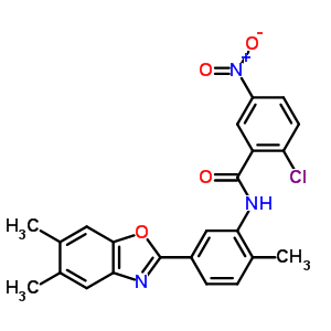 5800-55-5  2-chloro-N-[5-(5,6-dimethyl-1,3-benzoxazol-2-yl)-2-methylphenyl]-5-nitrobenzamide