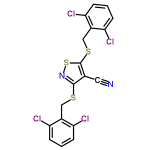 4744-56-3  3,5-bis[(2,6-dichlorobenzyl)sulfanyl]isothiazole-4-carbonitrile