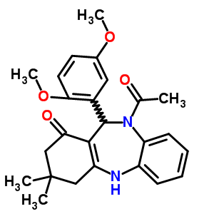 5665-18-9  10-acetyl-11-(2,5-dimethoxyphenyl)-3,3-dimethyl-2,3,4,5,10,11-hexahydro-1H-dibenzo[b,e][1,4]diazepin-1-one