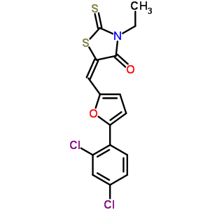 5669-69-2  (5E)-5-{[5-(2,4-dichlorophenyl)furan-2-yl]methylidene}-3-ethyl-2-thioxo-1,3-thiazolidin-4-one