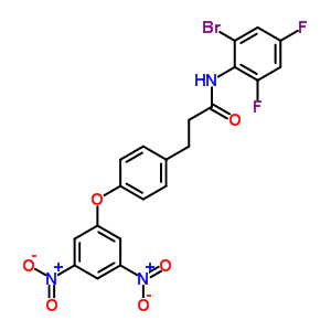 5671-78-3  N-(2-bromo-4,6-difluorophenyl)-3-[4-(3,5-dinitrophenoxy)phenyl]propanamide