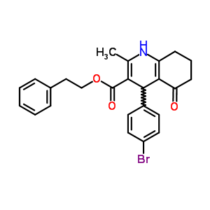 5752-91-0  2-phenylethyl 4-(4-bromophenyl)-2-methyl-5-oxo-1,4,5,6,7,8-hexahydroquinoline-3-carboxylate