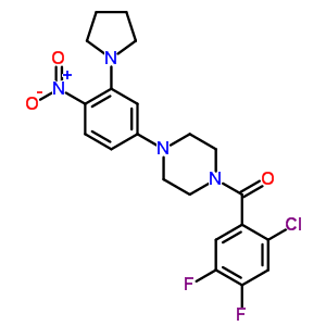 5761-53-5  1-[(2-chloro-4,5-difluorophenyl)carbonyl]-4-(4-nitro-3-pyrrolidin-1-ylphenyl)piperazine