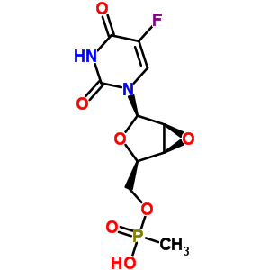 142506-00-1  1-{2,3-anhydro-5-O-[hydroxy(methyl)phosphoryl]-beta-D-lyxofuranosyl}-5-fluoropyrimidine-2,4(1H,3H)-dione