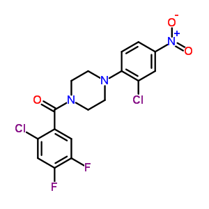 5667-50-5  1-[(2-chloro-4,5-difluorophenyl)carbonyl]-4-(2-chloro-4-nitrophenyl)piperazine