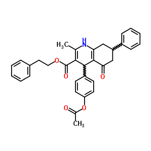5707-54-0  2-phenylethyl 4-[4-(acetyloxy)phenyl]-2-methyl-5-oxo-7-phenyl-1,4,5,6,7,8-hexahydroquinoline-3-carboxylate