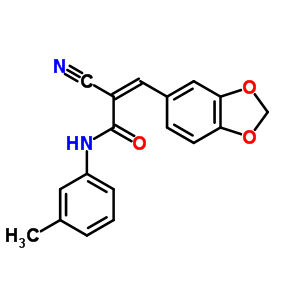 5740-46-5  (2Z)-3-(1,3-benzodioxol-5-yl)-2-cyano-N-(3-methylphenyl)prop-2-enamide