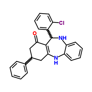 5959-02-4  11-(2-chlorophenyl)-3-phenyl-2,3,4,5,10,11-hexahydro-1H-dibenzo[b,e][1,4]diazepin-1-one