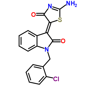 6377-21-5  (3Z)-3-(2-amino-4-oxo-1,3-thiazol-5(4H)-ylidene)-1-(2-chlorobenzyl)-1,3-dihydro-2H-indol-2-one