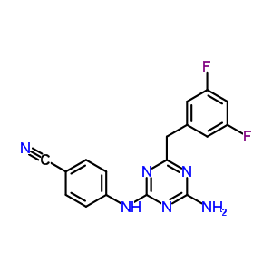 205381-72-2  4-{[4-amino-6-(3,5-difluorobenzyl)-1,3,5-triazin-2-yl]amino}benzonitrile