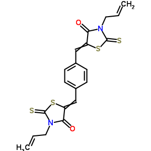 29947-15-7  5,5'-(benzene-1,4-diyldimethylylidene)bis[3-(prop-2-en-1-yl)-2-thioxo-1,3-thiazolidin-4-one]